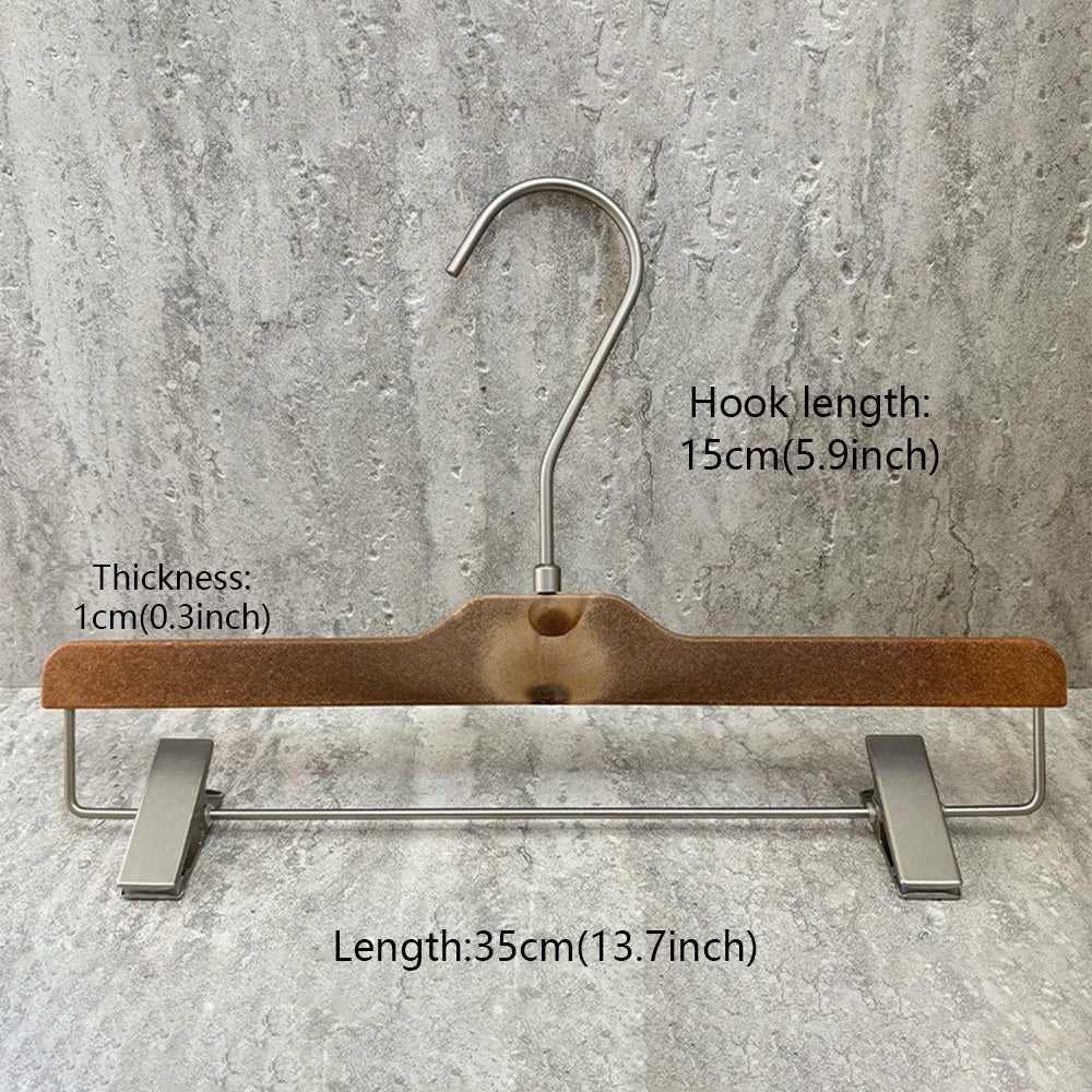 Custom ABS Wood Grain Resin Hangers with Clips for Boutique Stores