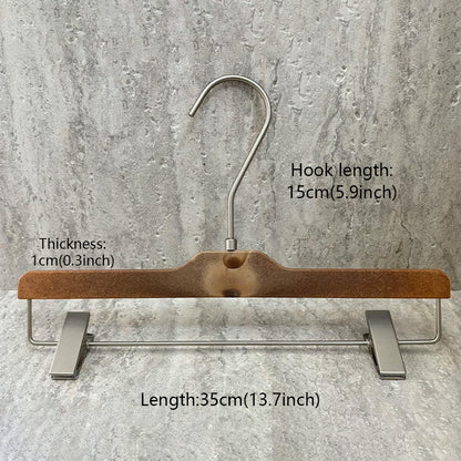 Custom ABS Wood Grain Resin Hangers with Clips for Boutique Stores