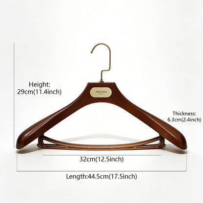 Wide Shoulder Plastic Suit Hangers with Vintage Bronze Metal Plate