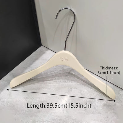 Luxury White Wood Hangers Set - Hotel Grade Clothing Hangers for Dresses Coats | thegarmenthanger