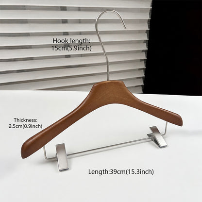 Wholesale Walnut Lacquered Wooden Hangers for Coats, Shirts, Suits & Trousers | OEM Custom