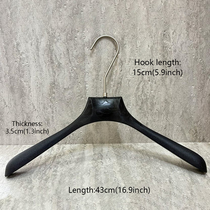 Custom ABS Wood Grain Resin Hangers with Clips for Boutique Stores
