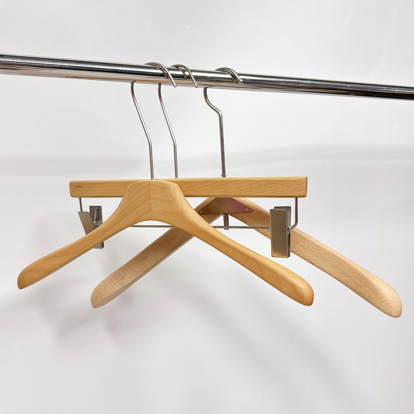 Premium Solid Beech Wood Hangers – Lacquered Coat, Pants & Suit Hangers for Closet Organization