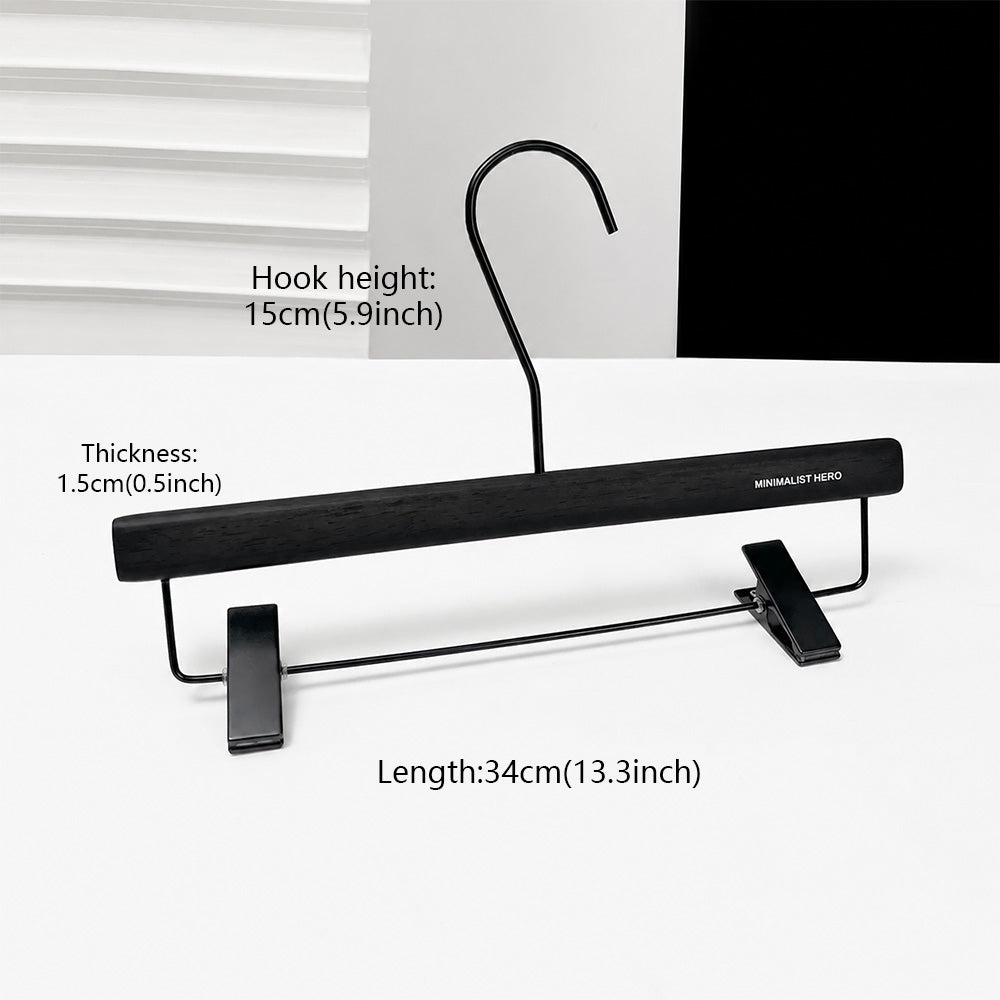 Men's Solid Wood Clothes Hangers | Suit Blazer Trouser Hanger | Walnut Black Natural