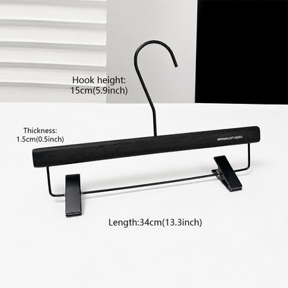 Men's Solid Wood Clothes Hangers | Suit Blazer Trouser Hanger | Walnut Black Natural
