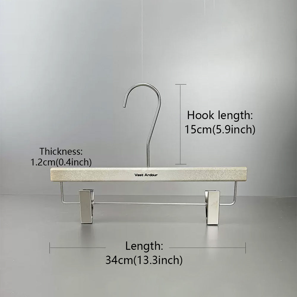 Wood Grain Resin Hangers with Clips for Boutique Clothing Stores
