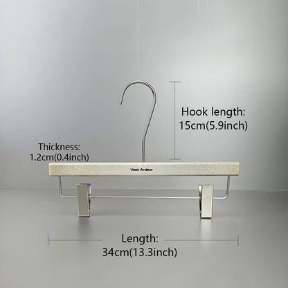Wood Grain Resin Hangers with Clips for Boutique Clothing Stores