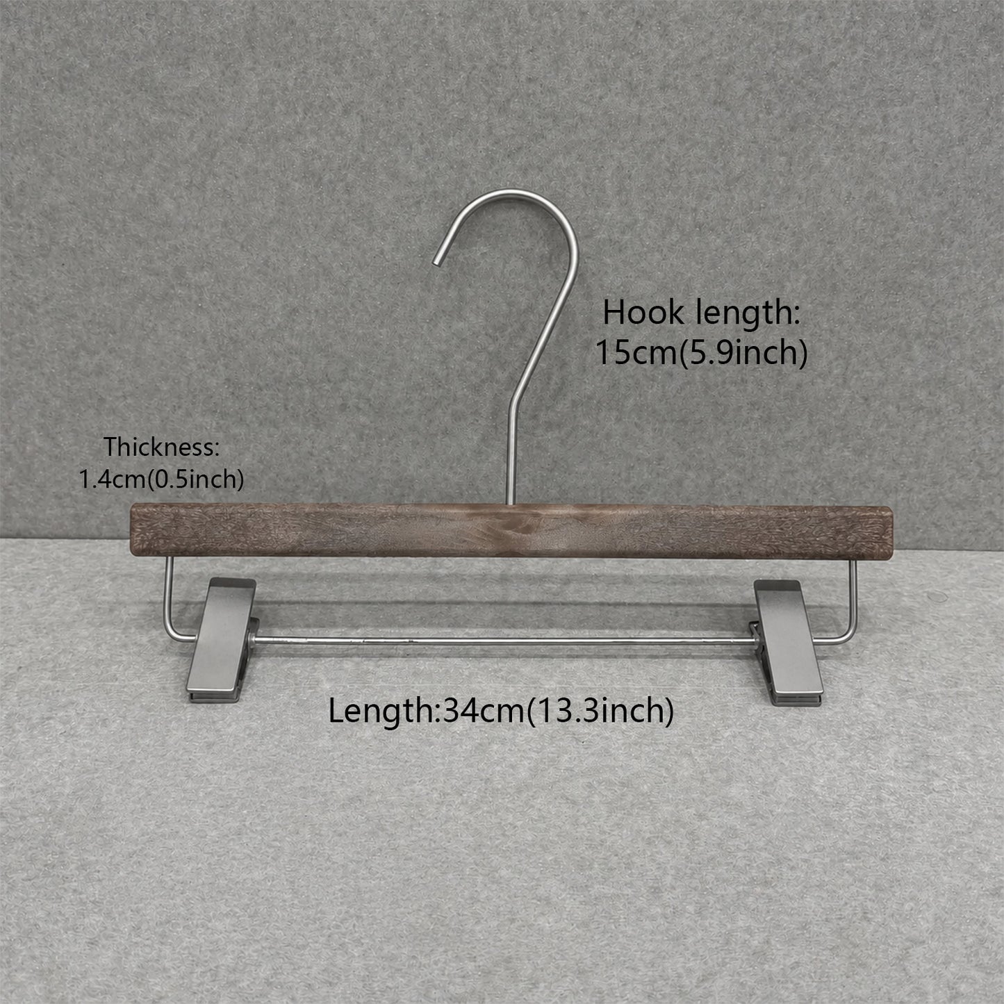 Non-Slip Flocked Resin Woodgrain Hangers for Clothing Stores