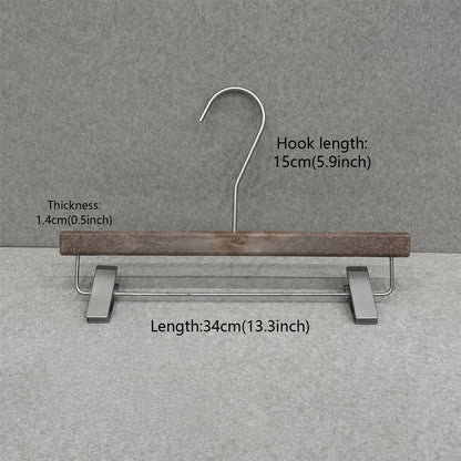 Non-Slip Flocked Resin Woodgrain Hangers for Clothing Stores