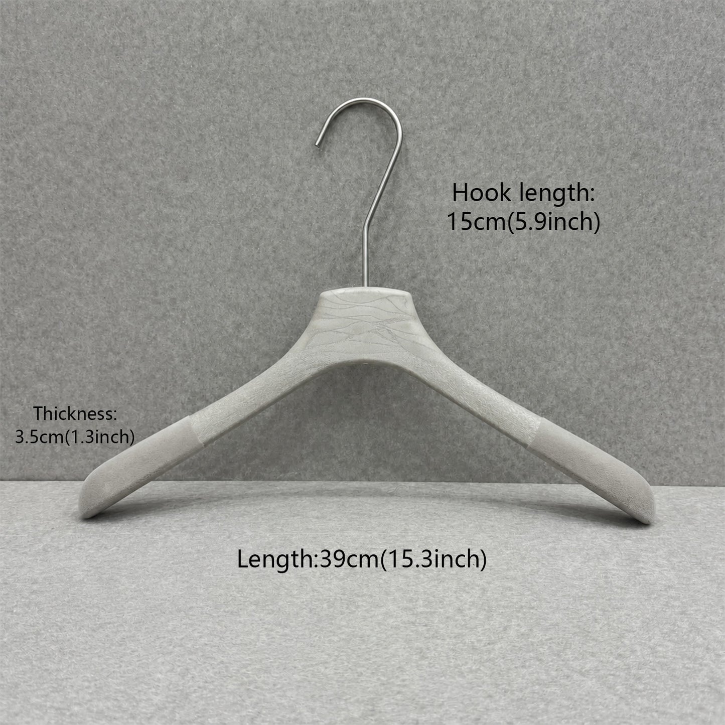 Non-Slip Flocked Resin Woodgrain Hangers for Clothing Stores