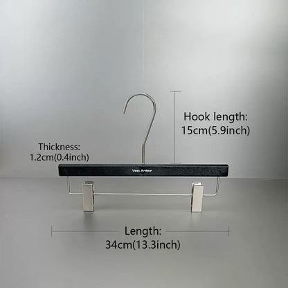 Wood Grain Resin Hangers with Clips for Boutique Clothing Stores