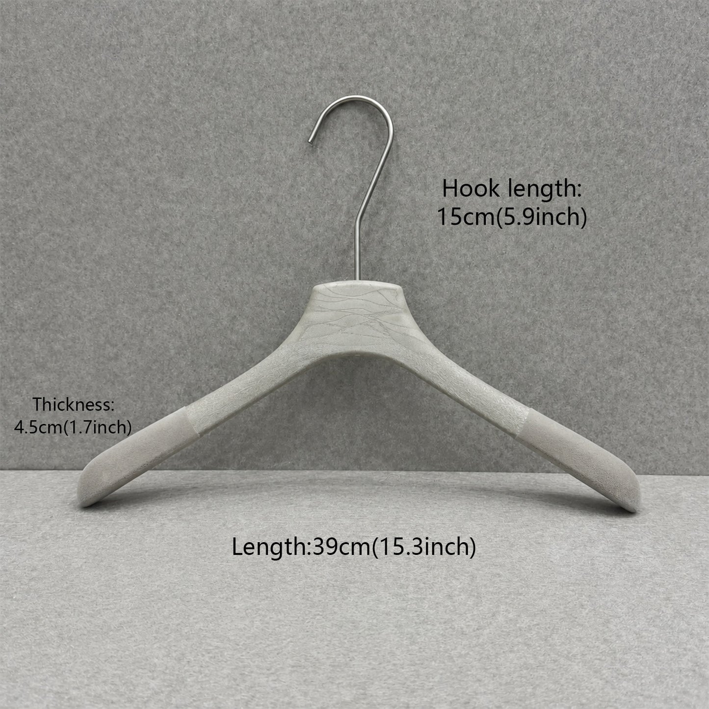 Non-Slip Flocked Resin Woodgrain Hangers for Clothing Stores