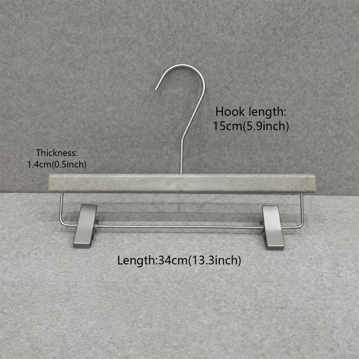 Non-Slip Flocked Resin Woodgrain Hangers for Clothing Stores