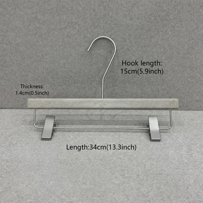 Non-Slip Flocked Resin Woodgrain Hangers for Clothing Stores