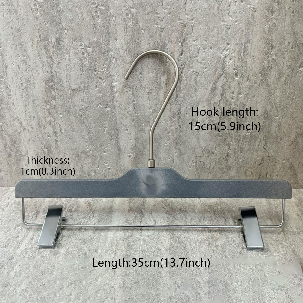 Custom ABS Wood Grain Resin Hangers with Clips for Boutique Stores
