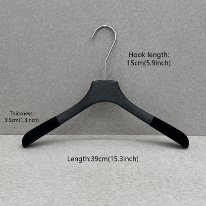 Non-Slip Flocked Resin Woodgrain Hangers for Clothing Stores