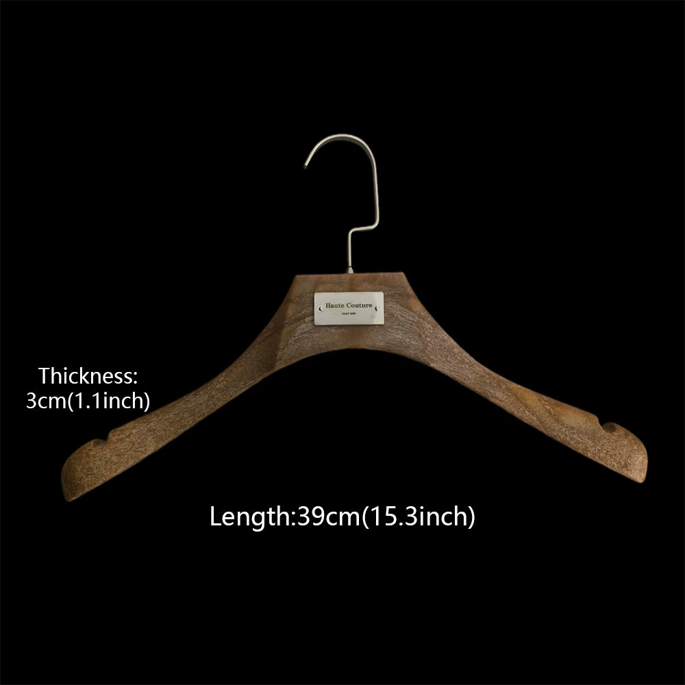 Custom Logo Solid Resin Hangers with Metal Plate for Boutique Clothing Stores