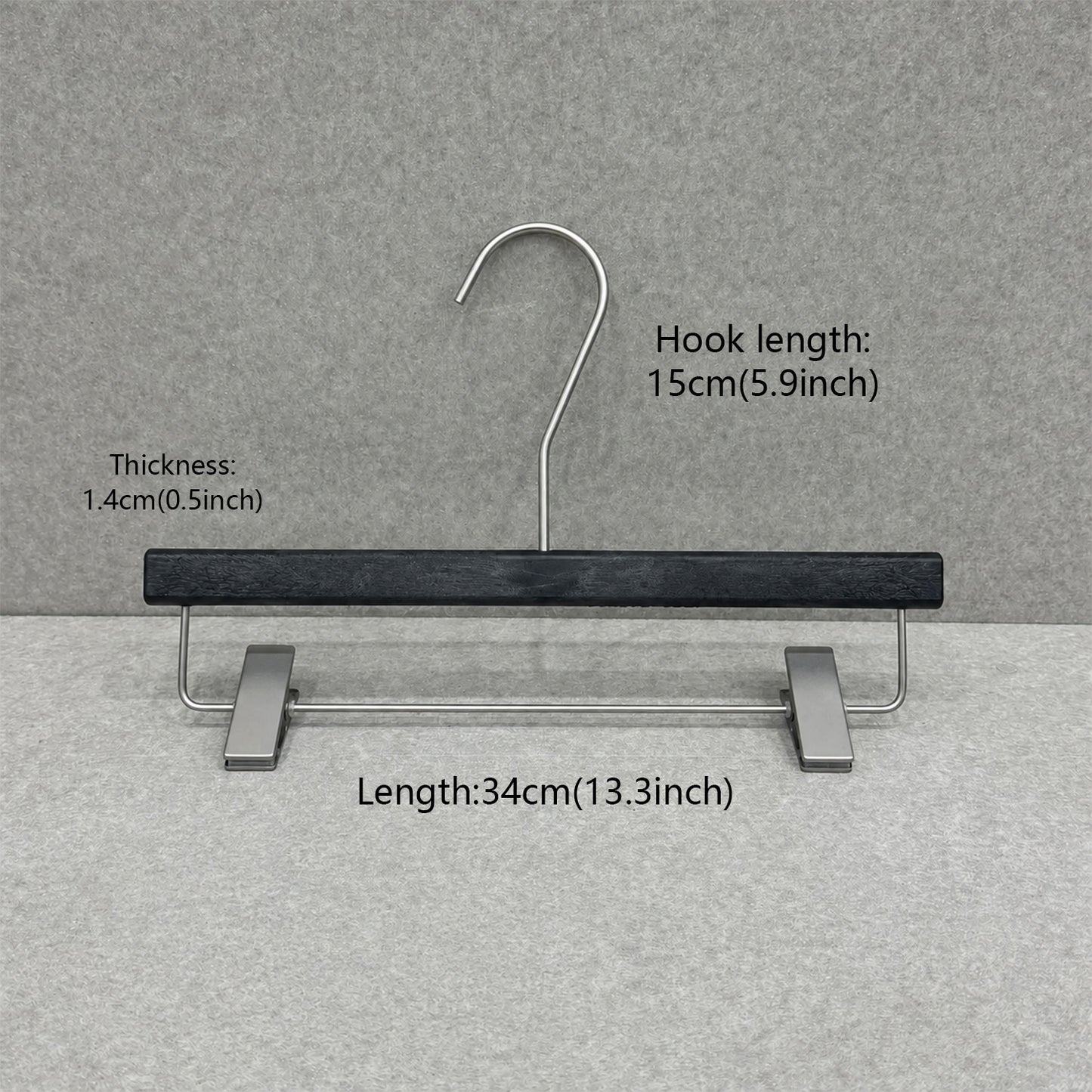 Non-Slip Flocked Resin Woodgrain Hangers for Clothing Stores