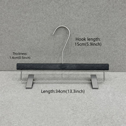 Non-Slip Flocked Resin Woodgrain Hangers for Clothing Stores