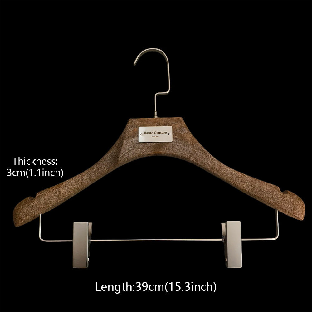 Custom Logo Solid Resin Hangers with Metal Plate for Boutique Clothing Stores