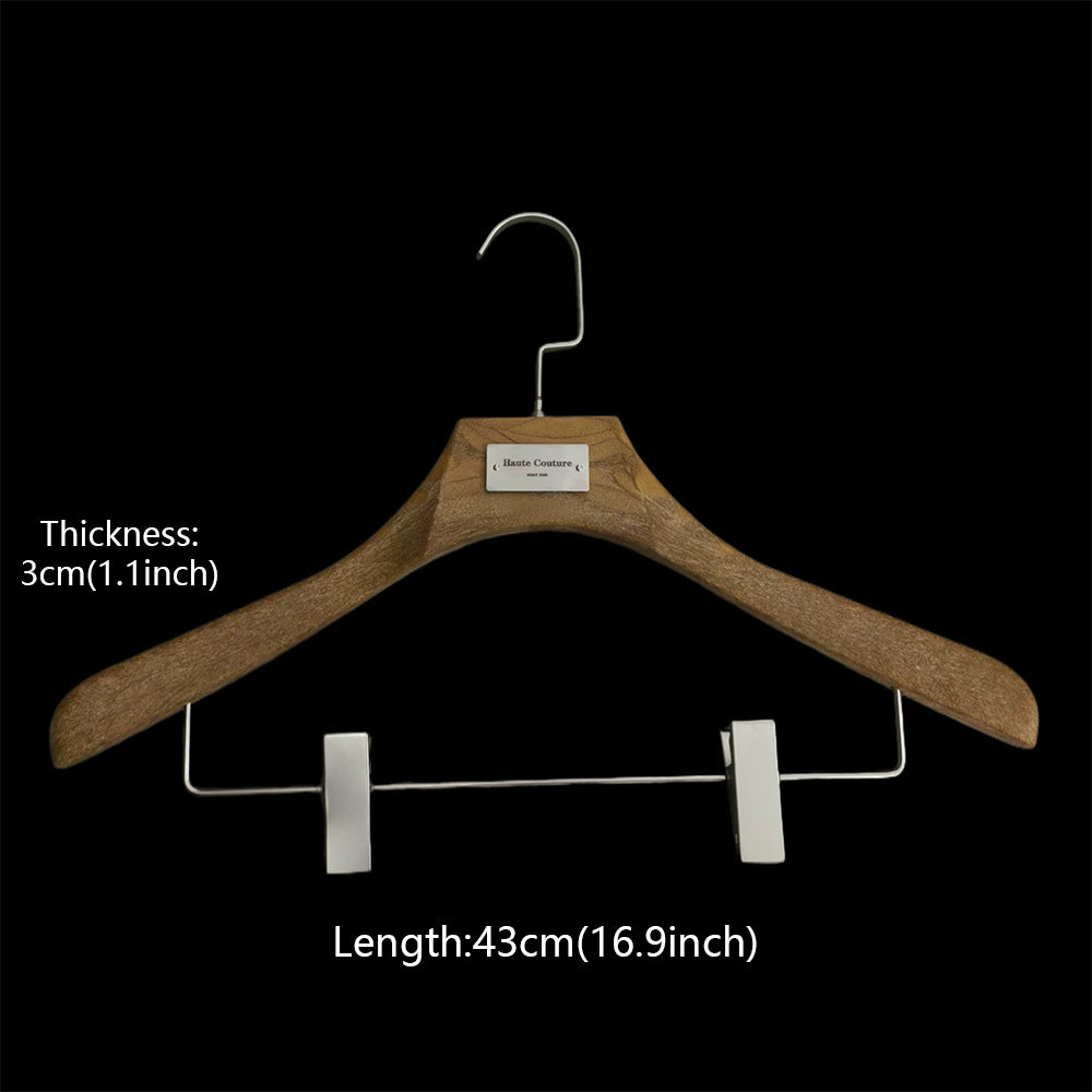 Custom Logo Solid Resin Hangers with Metal Plate for Boutique Clothing Stores