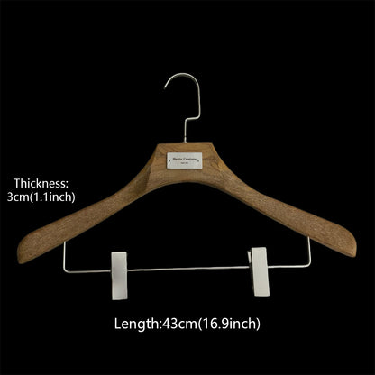 Custom Logo Solid Resin Hangers with Metal Plate for Boutique Clothing Stores