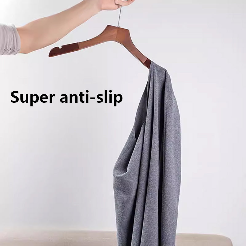Premium Velvet Wood Hangers - Non-Slip Solid Wood Clothes Hangers for Boutique