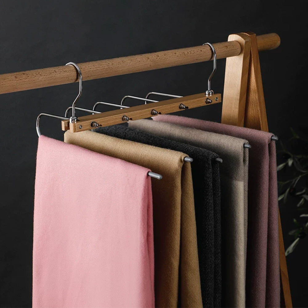 Folding Multi-Layer Pants Hanger for Small Closets and Wardrobe Organization