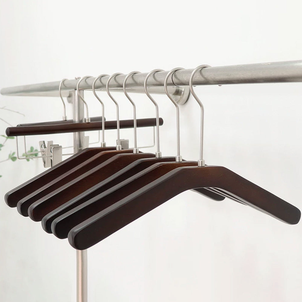 Solid Wood Clothes Hangers Wholesale – Black Walnut Color | MOQ 50