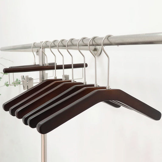 Solid Wood Clothes Hangers Wholesale – Black Walnut Color | MOQ 50