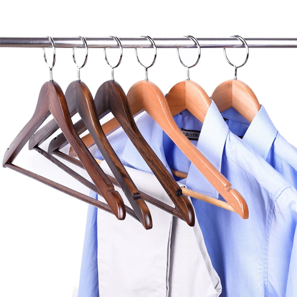 Solid Beech Wood Anti-Theft Hotel Hangers with Closed Ring Hook Wholesale