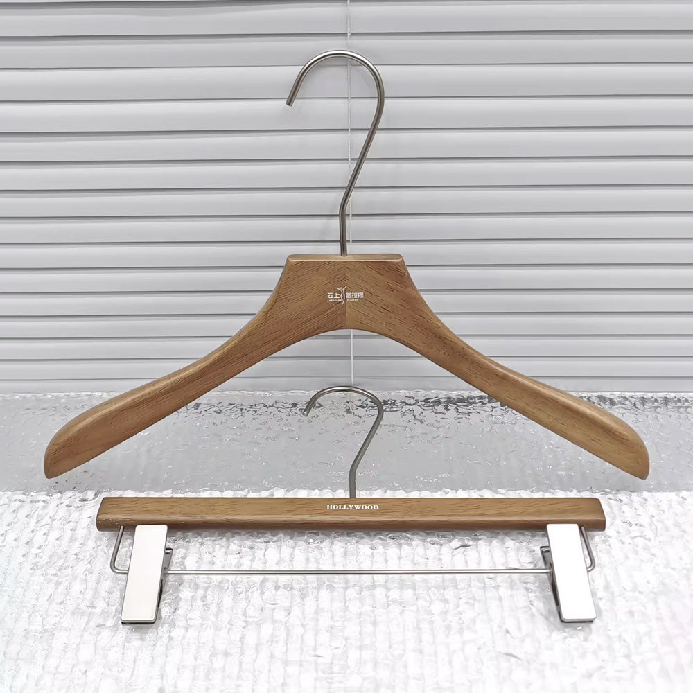 Premium Oak Hangers Set - Suits Pants Shirts | thegarmenthanger Boutique Hotel Collection