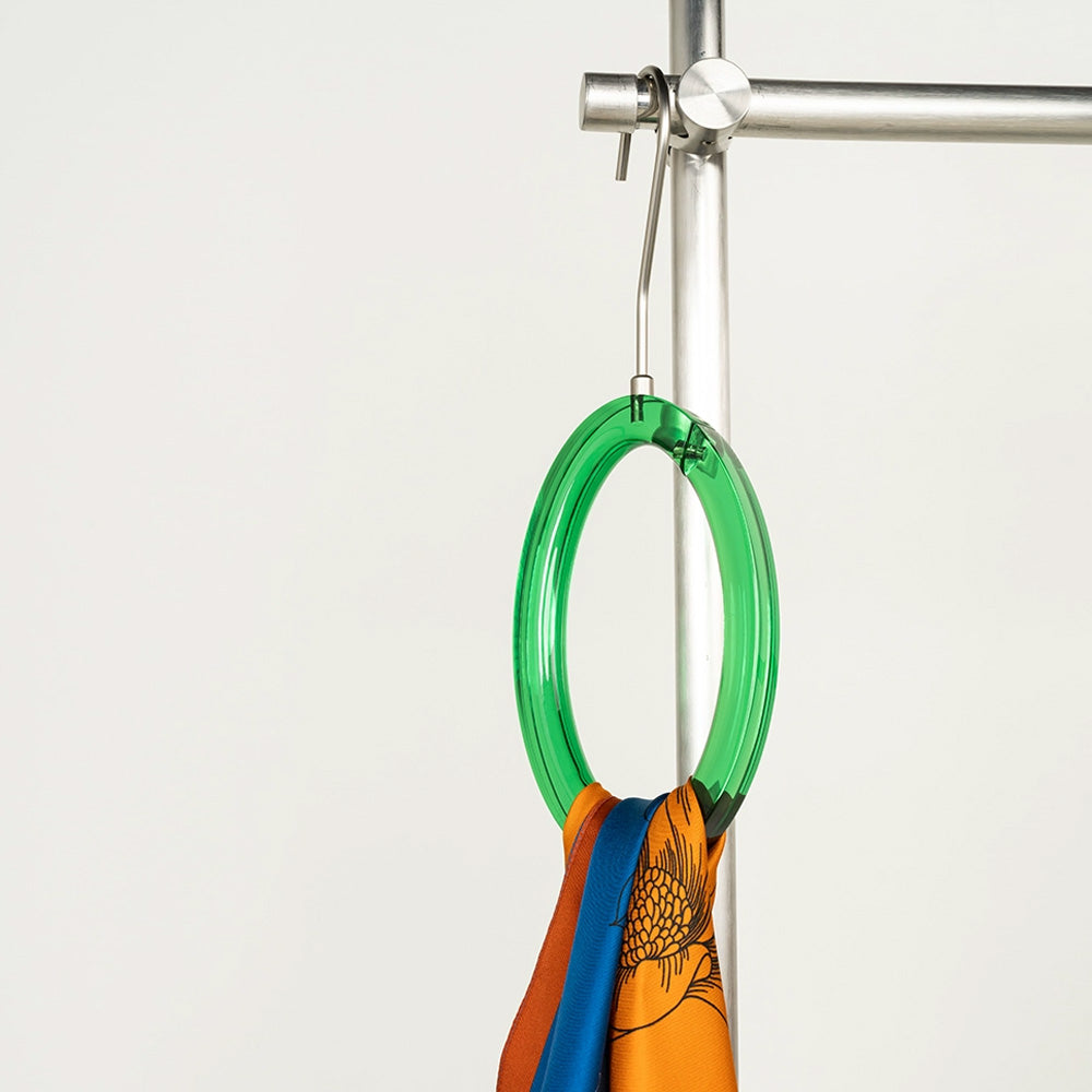 Custom Green Acrylic Hangers with Logo | Wholesale Clothing Hangers