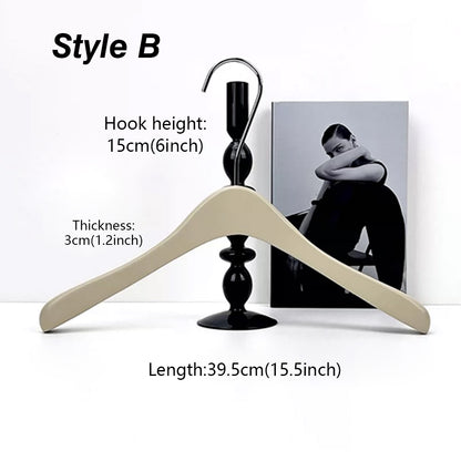 Matte Gray Wooden Hangers Non-Slip | Clothes & Pants Hanger 4 Styles