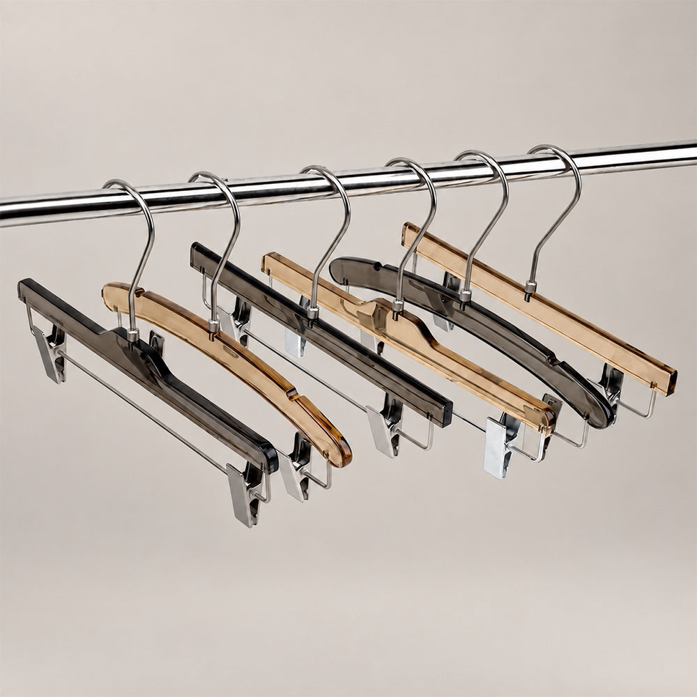 Transparent Acrylic Clothes & Pants Hangers for Boutiques – 50 Pack