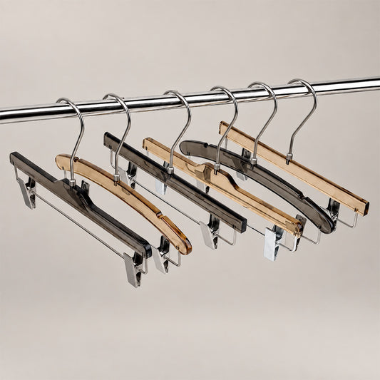 Transparent Acrylic Clothes & Pants Hangers for Boutiques – 50 Pack