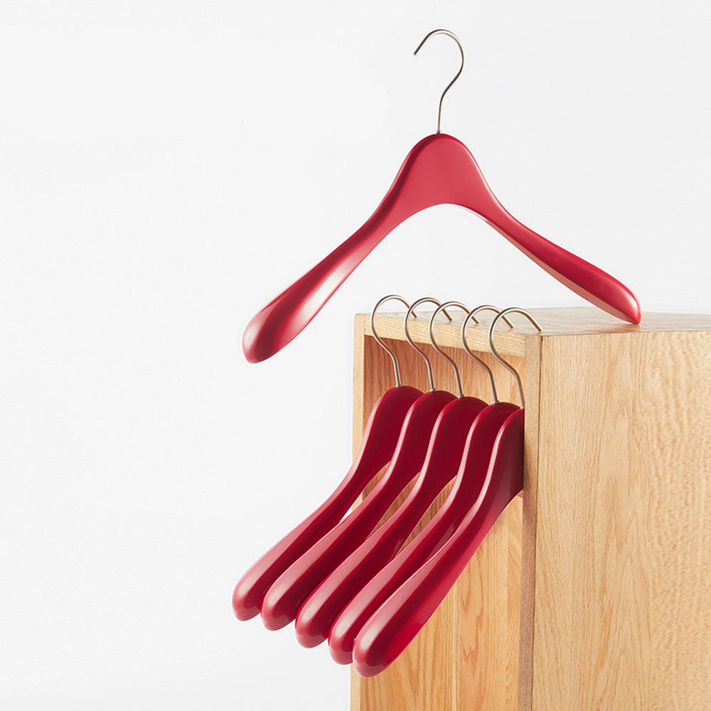 Women's Boutique Red Wooden Hangers - Wide Shoulder for Dresses Coats & Tops