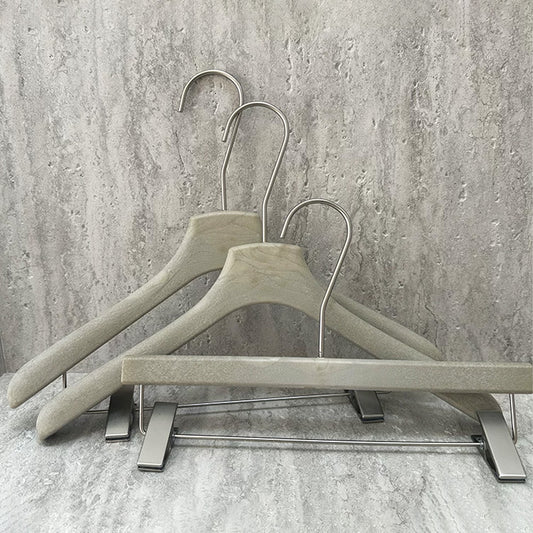Wholesale Custom Gray ABS Resin Hangers with Clips for Women’s Boutiques