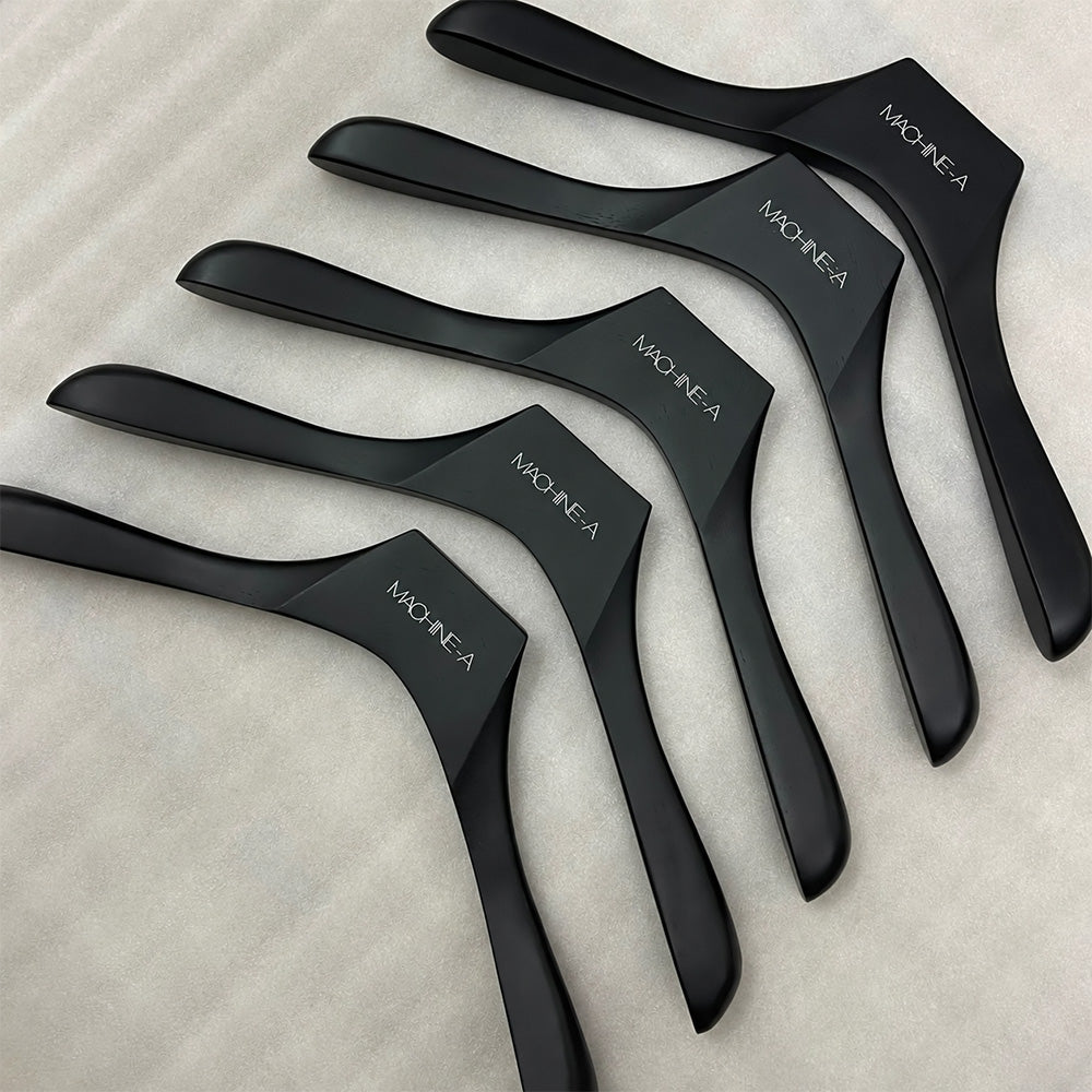 Custom Matte Black Wooden Hangers with Logo | Solid Wood Wholesale