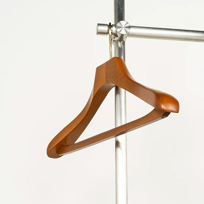Wide Shoulder Beech Wood Suit Hangers with Trouser Bar & 360° Swivel Hook