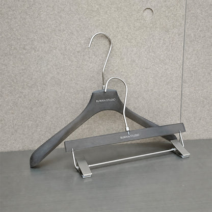 Matte Black Acrylic Hangers for Women with Clips | Custom Logo, 50 PCS