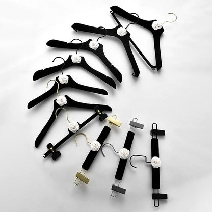 Black Velvet Hangers for Women's Coats & Dresses | Non-Slip Flocked - thegarmenthanger