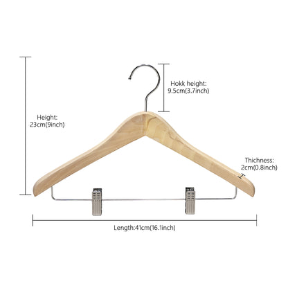 Camphor Wood Suit Hanger with Adjustable Pants Clips – Heavy Duty Coat Hanger