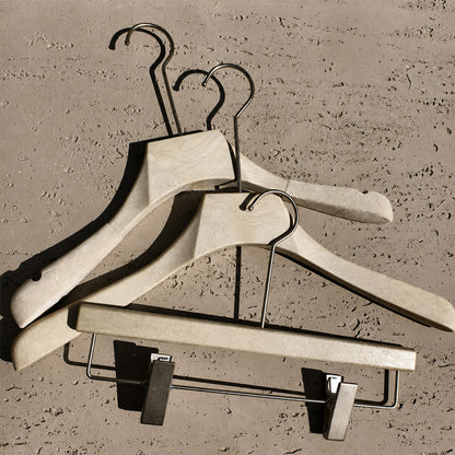 Custom Non-Slip Flocked Resin Hangers with Clips for Boutique Display