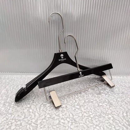 Black Acrylic Hangers with Clips – Premium Closet & Boutique Display Organizer
