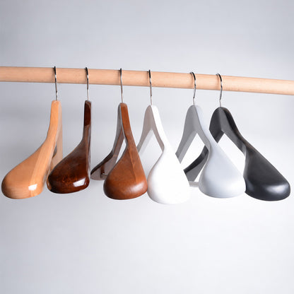 Luxury Solid Wood Wide Shoulder Suit Hangers with Non-Slip Trouser Bar