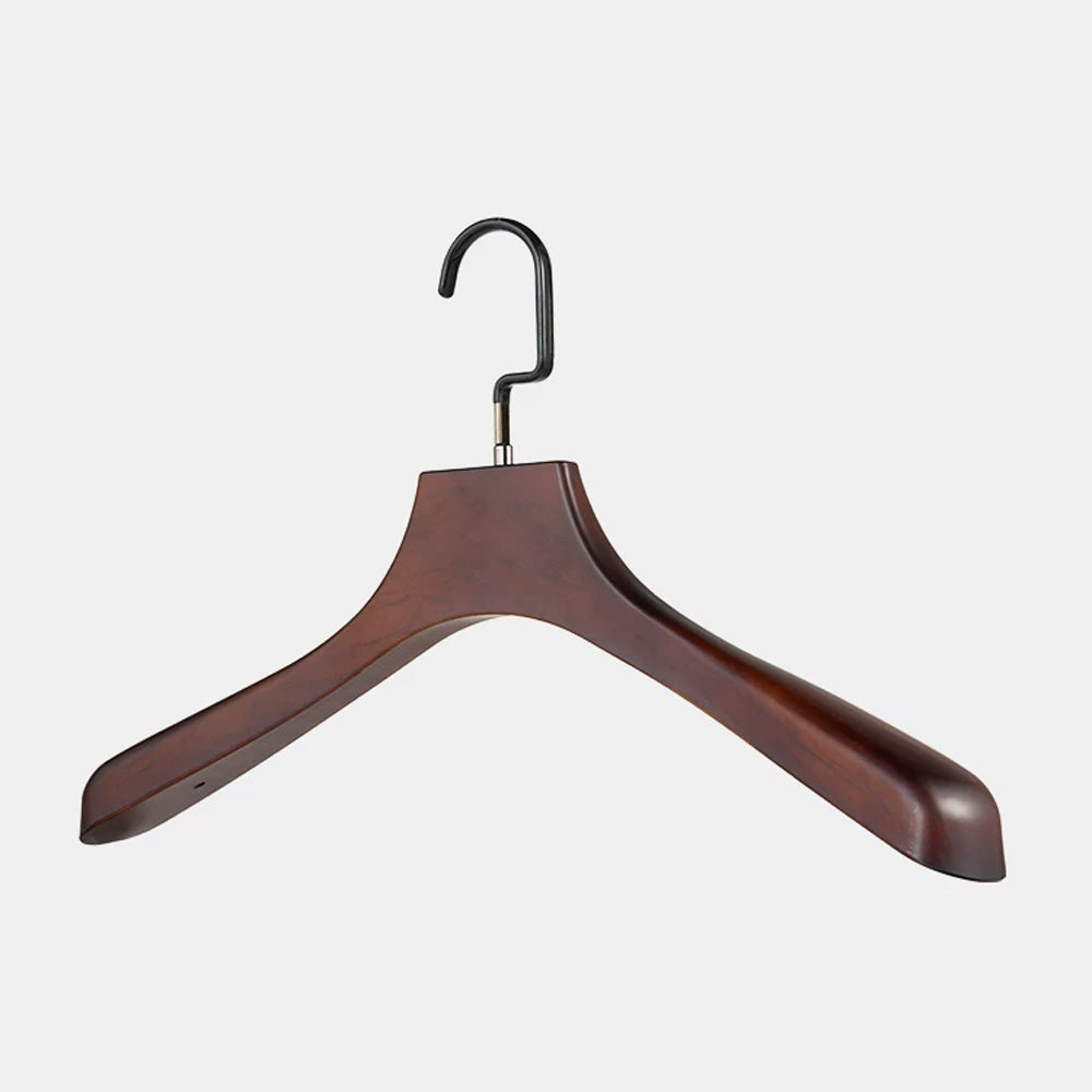 Wide Shoulder Plastic Hangers, Wood-Grain Finish, 360° Swivel Hooks, 50 Pack