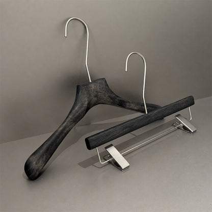 Wholesale Wooden Clothes Hangers with Adjustable Pants Clips & Custom Logo