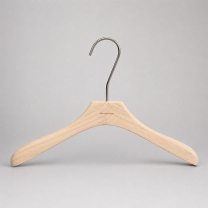 Natural Oak Wooden Suit & Pants Hangers with Clips | Custom Logo