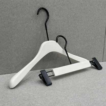 Cream White Wooden Hangers for Women & Adjustable Pants Hangers